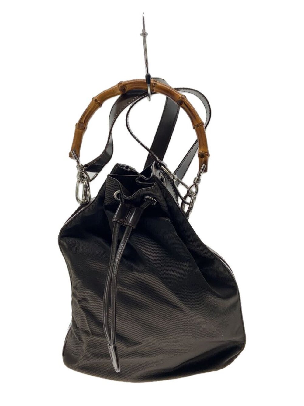 Gucci Handbag Drawstring Bamboo Brown Bag